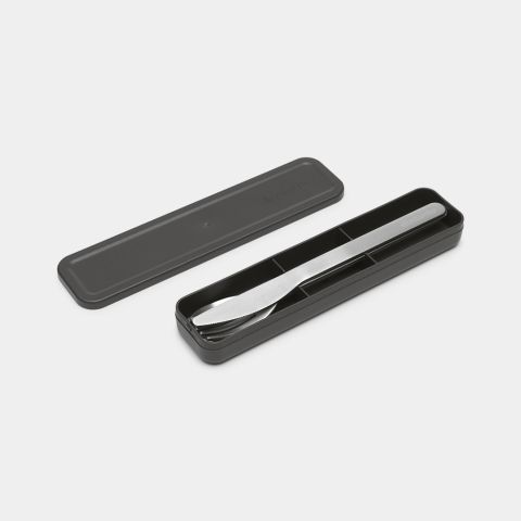 Make & Take Bestekset, 3-delig (mes, vork en lepel) - Dark Grey