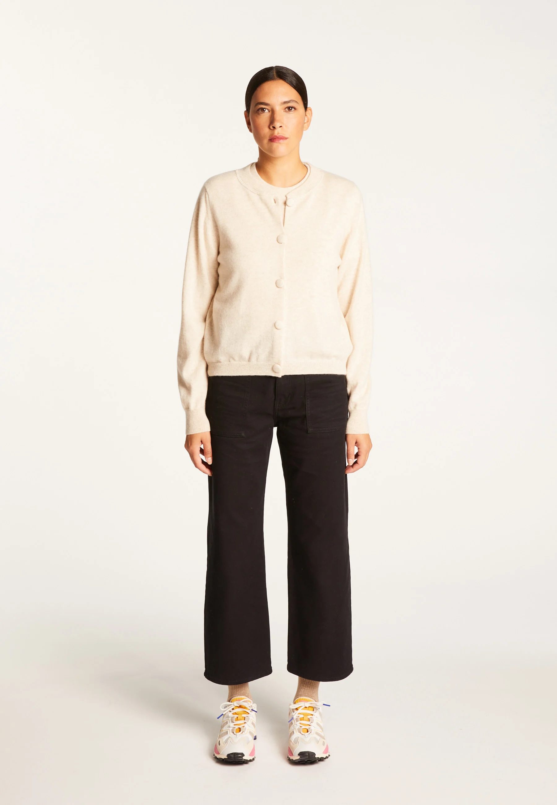 AURAAH24 - Cardigan boutonné en cachemire | Beige