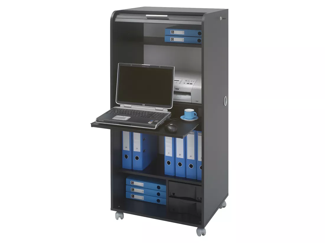 Secrétaire informatique Noir à rideau n°5 - ISERA