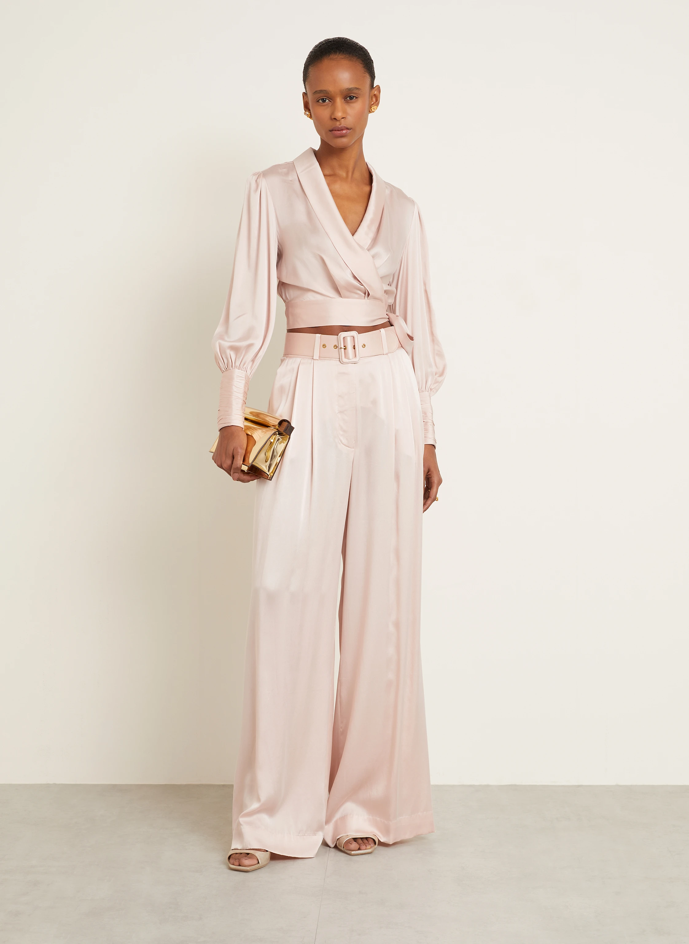ZIMMERMANN Cropped-Wickelbluse aus Seide