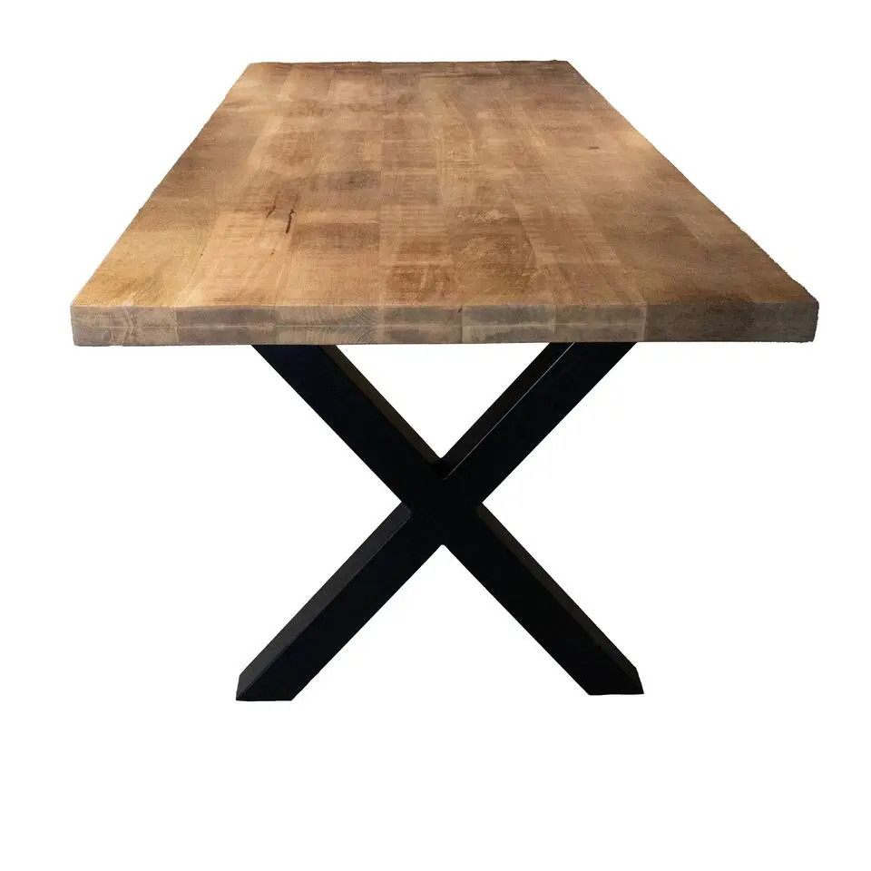 Eettafel Mangohout - 300x100x76cm - Metaal - Duncan