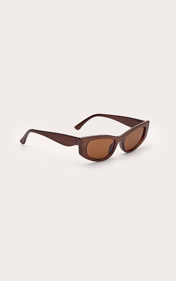 Chocolat Lunettes De Soleil Œil De Chat À Monture Marron Et Verres Teintés