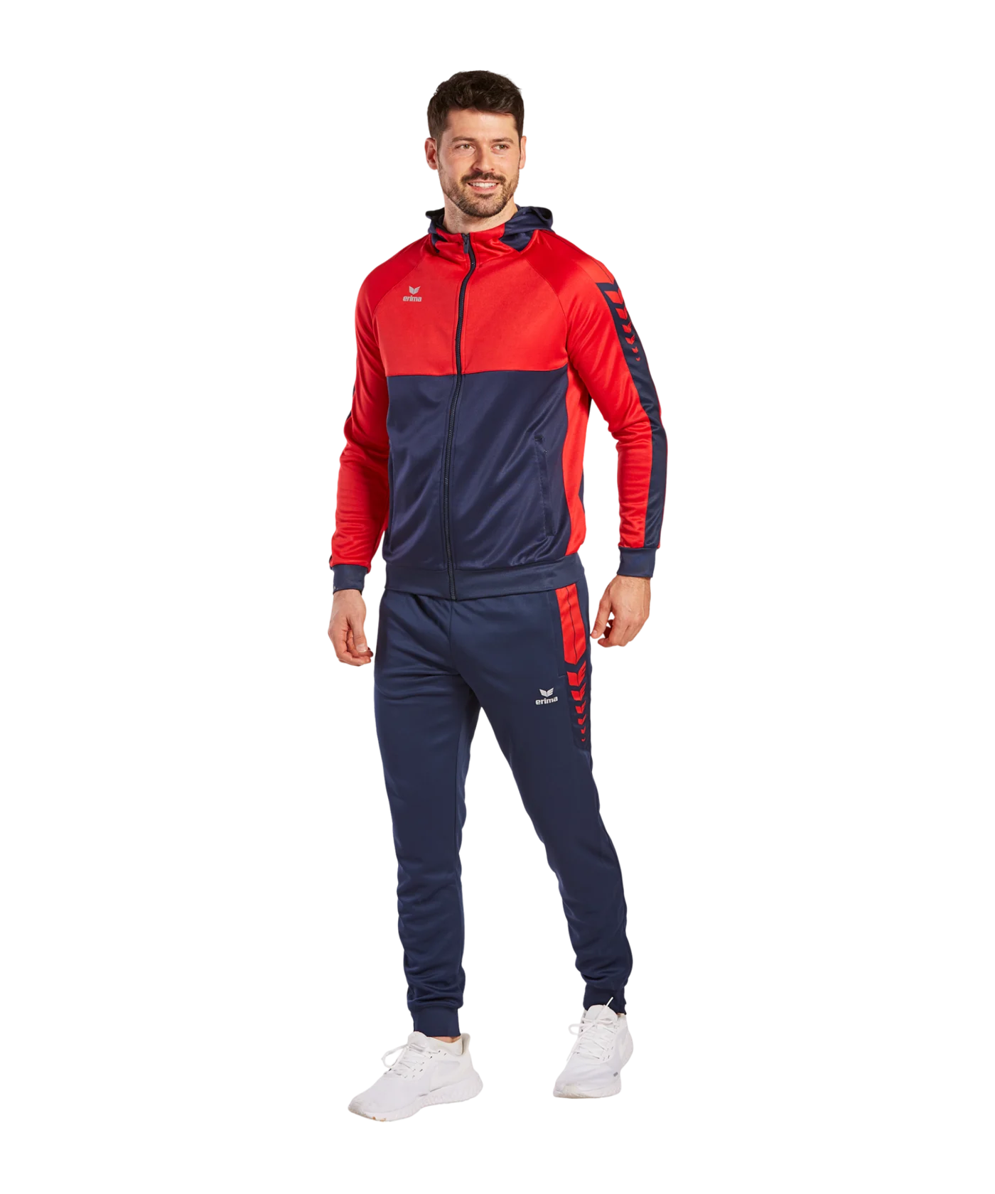 Erima Six Wings Kapuzenjacke Blau Rot