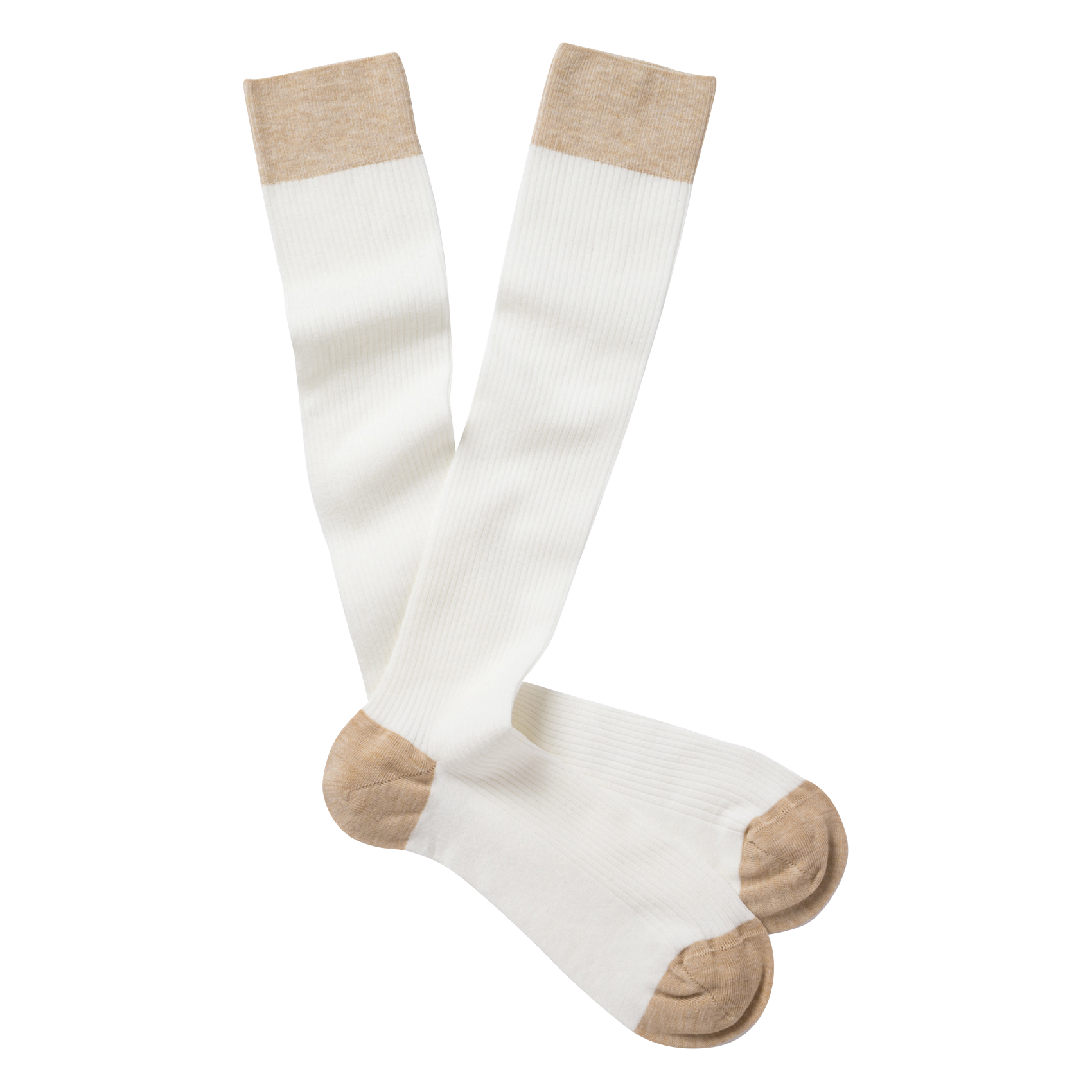 LINDA - Chaussettes hautes côtelées | Blanc