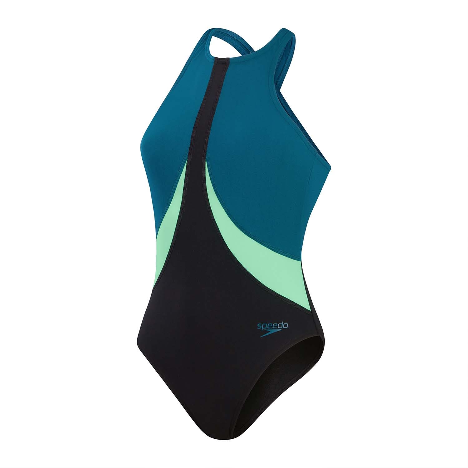 Speedo  Eco+ Womens Colourblock Highneck Crossback