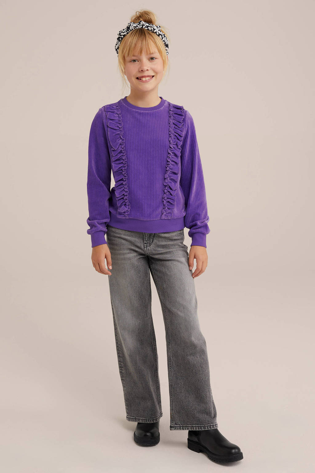 WE Fashion corduroy sweater paars