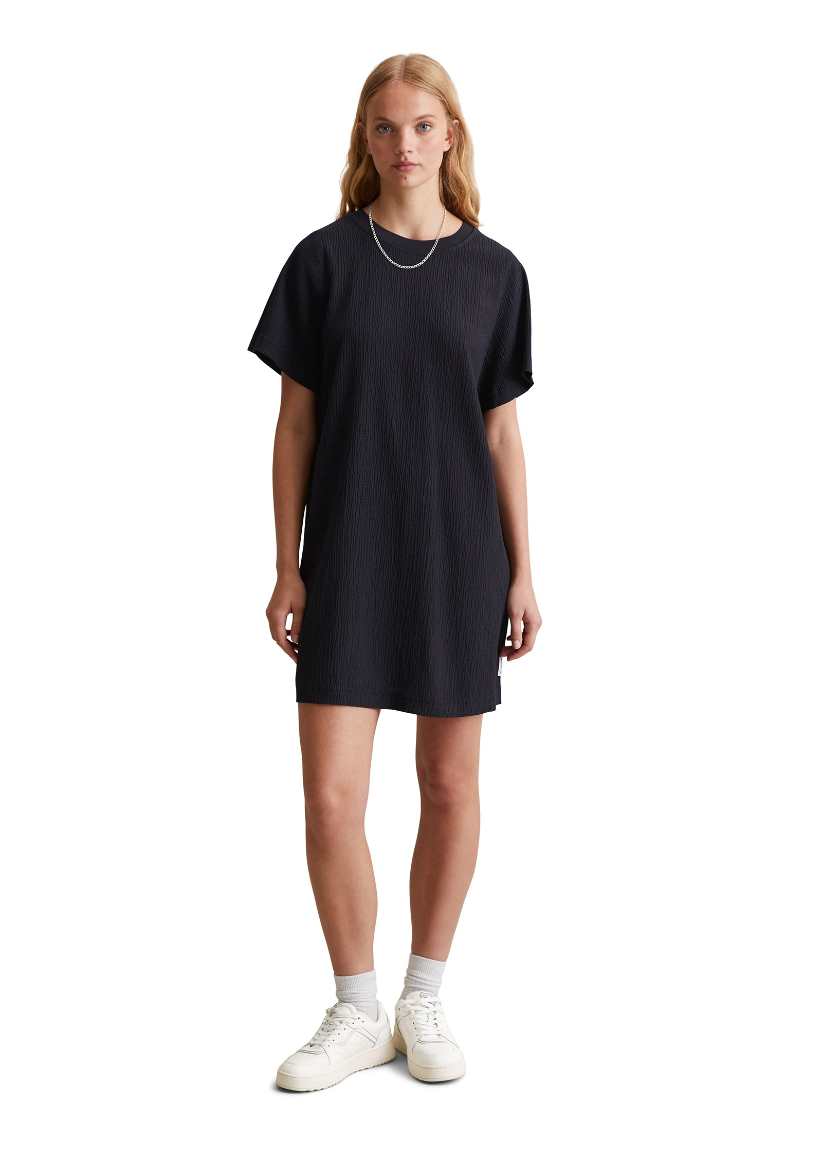 Marc O'Polo DENIM Midikleid Crinkle-Optik, nicht gefüttert,  im T-Shirt-Stil