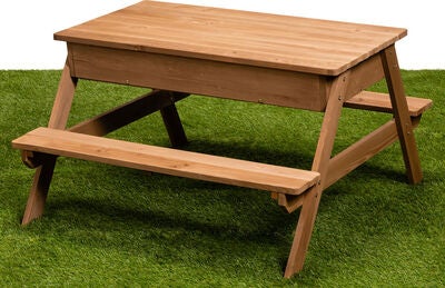 Woodlii Piknikbord med Sandkasse + Lokk, Brun