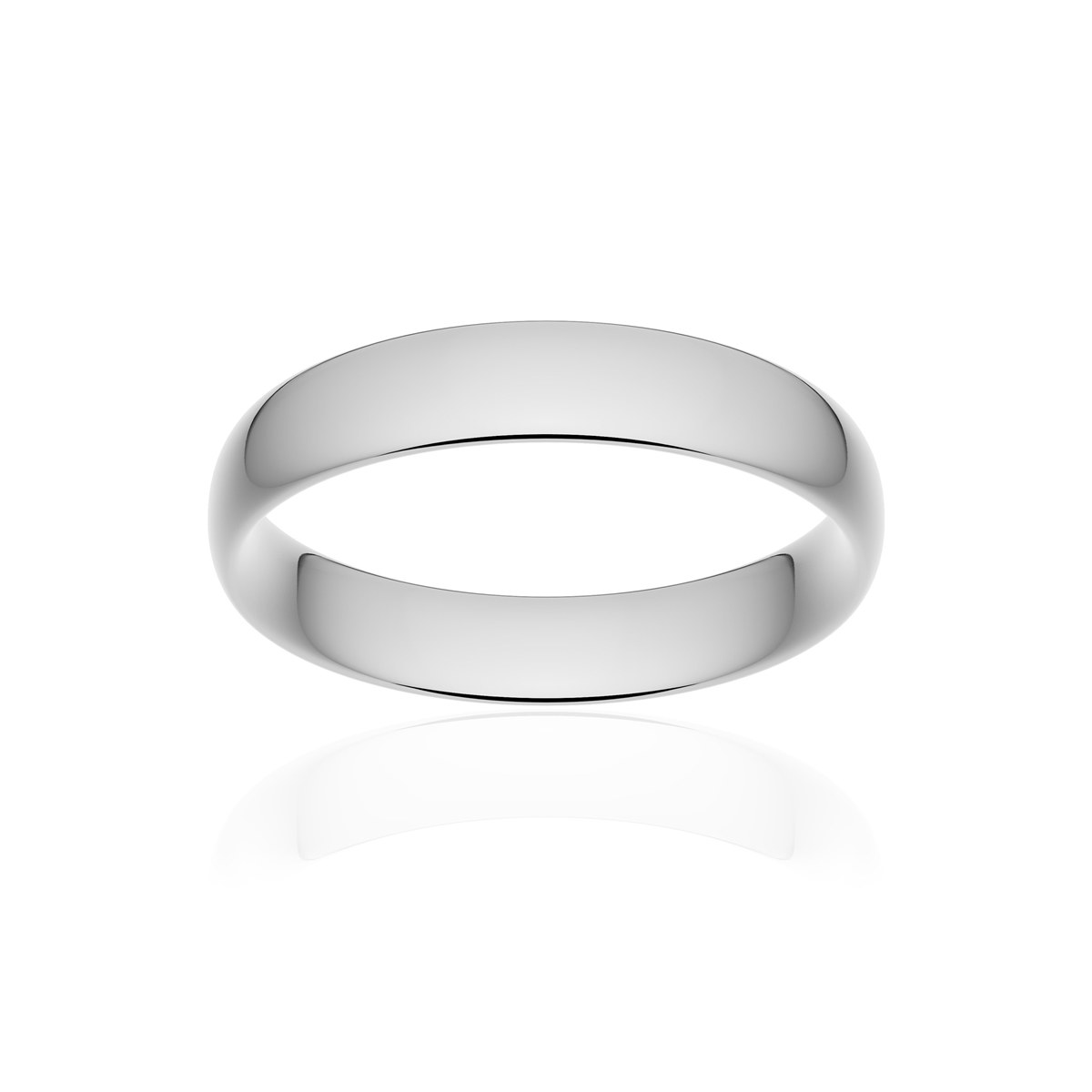 Alliance platine 950 poli demi-jonc confort 4,5 mm