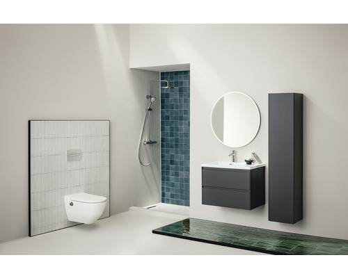 LAUFEN Cleanet Navia douche-wc-set, randloos, met hygiënedouche, mat wit met coating, met toiletzitting H8206017570001