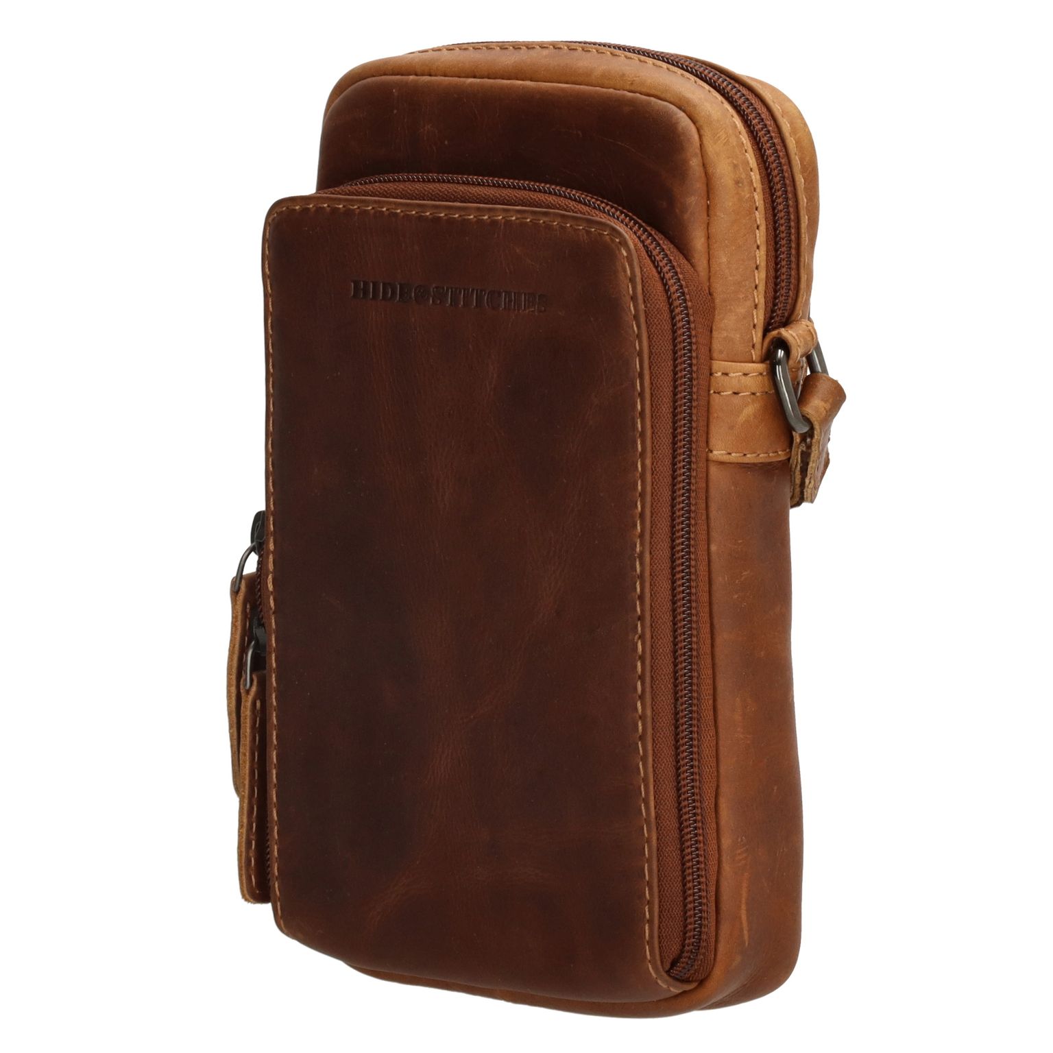 Hide & Stitches Japura Telefoontasje Cognac
