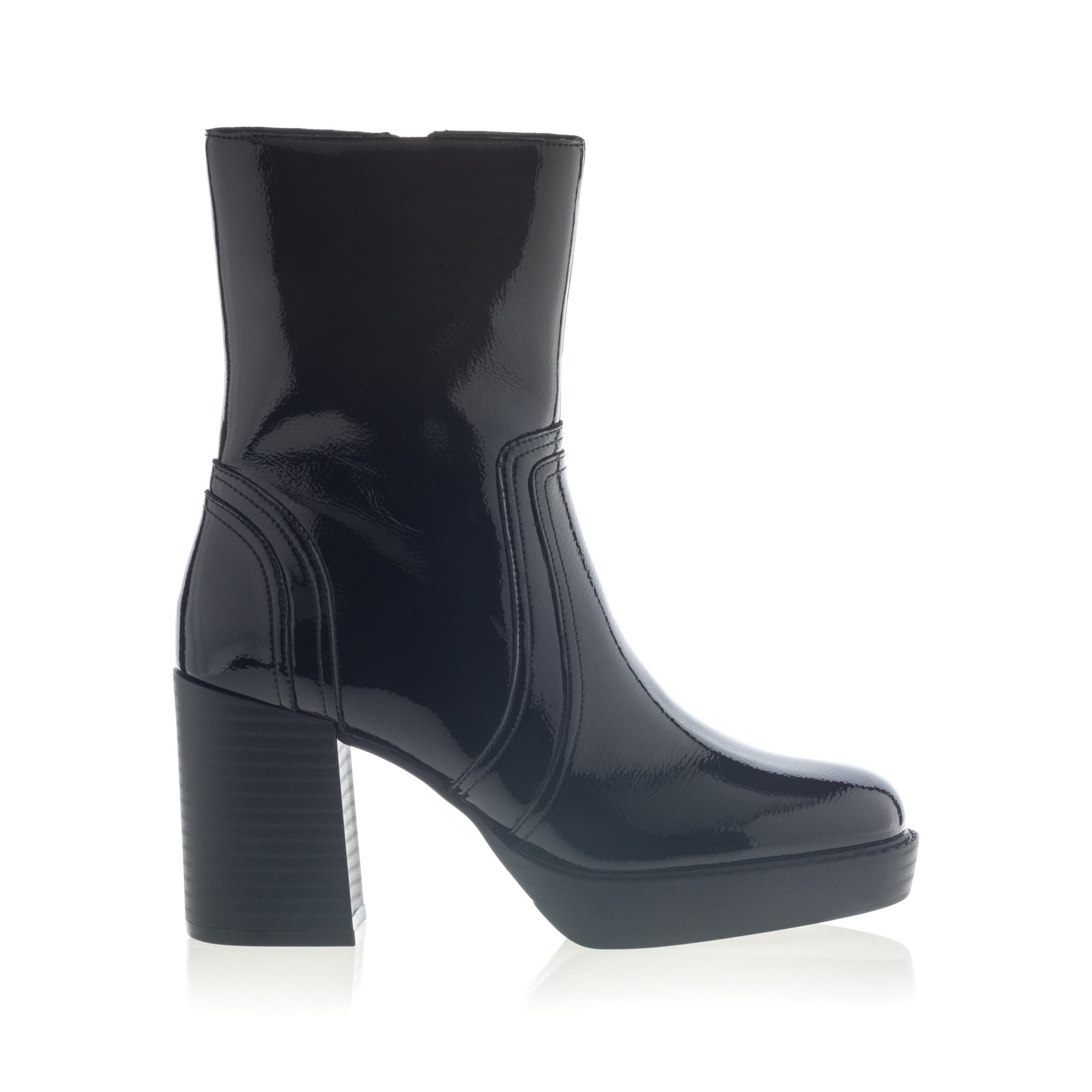 Bottines à talon Femme noir vernis
