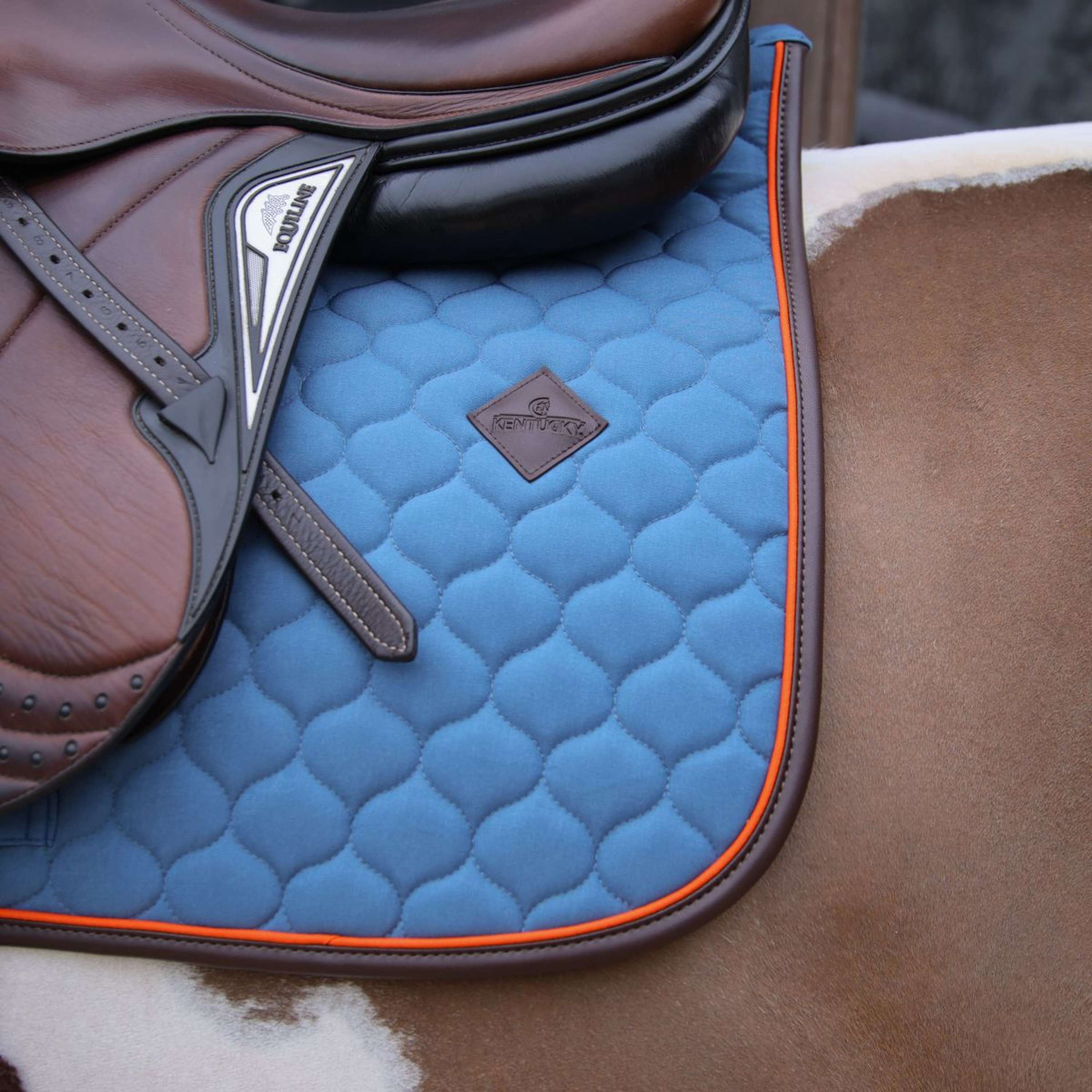 Kentucky Zadeldekje Onion Quilt Leather Neon Springen Blauw