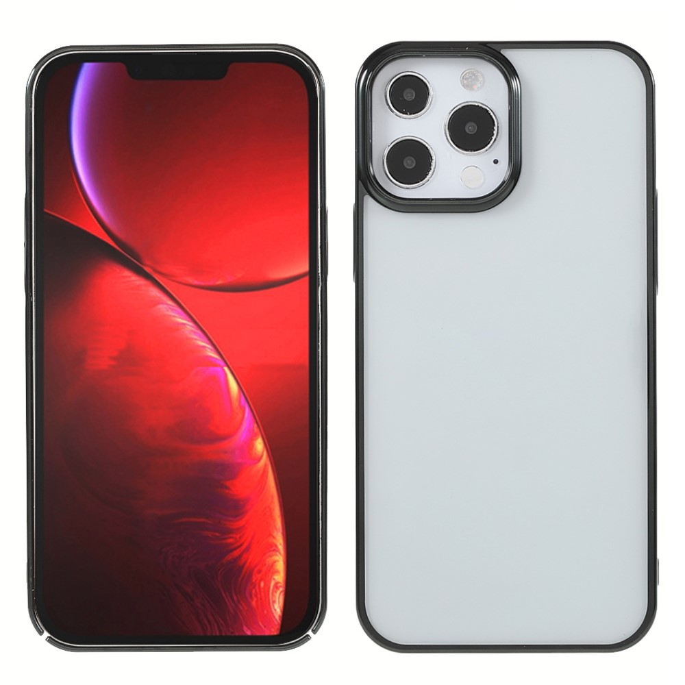 iPhone 13 Pro Hardcase Hülle mit Galvanisiertem Rahmen - Grün / Transparent