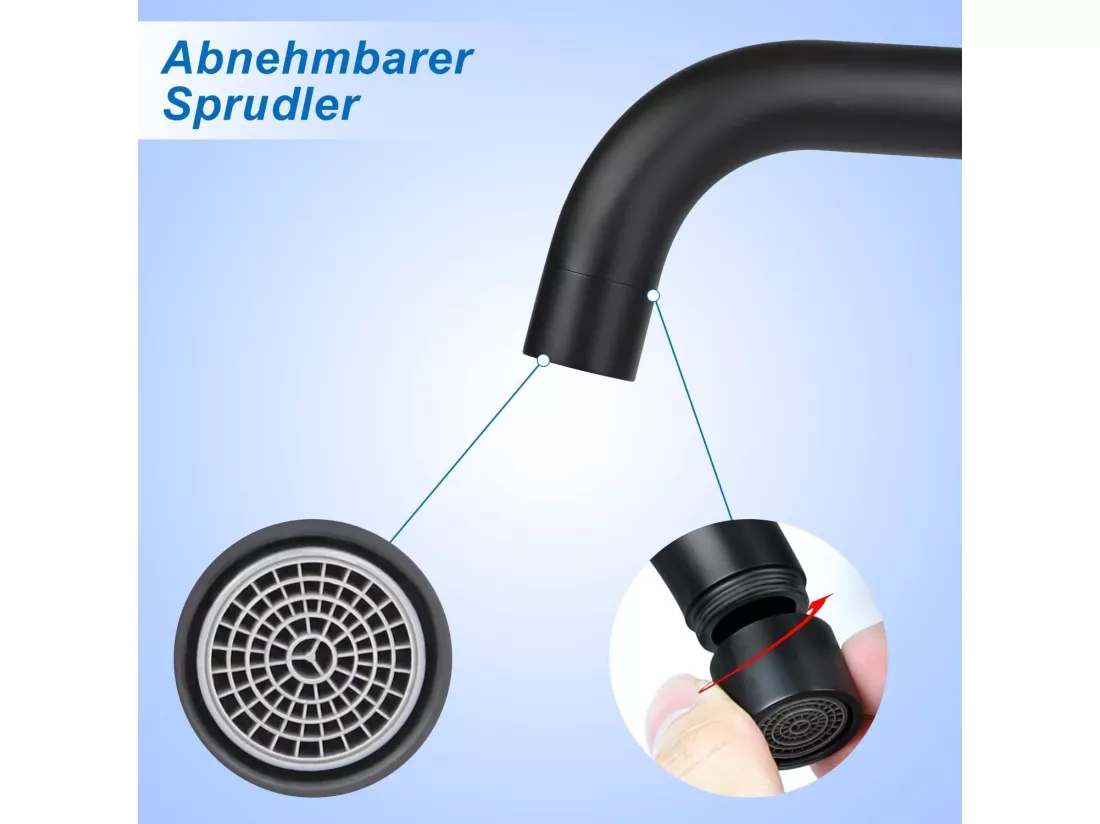 NETTLIFE robinet de cuisine robinet de lavabo de salle de bains robinet de salle de bains en acier inoxydable haute pression