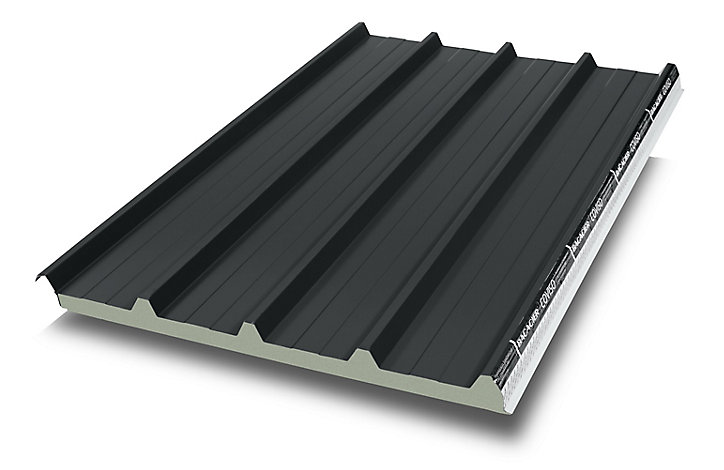Plaque acier sandwich anthracite 7022, 400 x 100 cm (vendue à la plaque)
