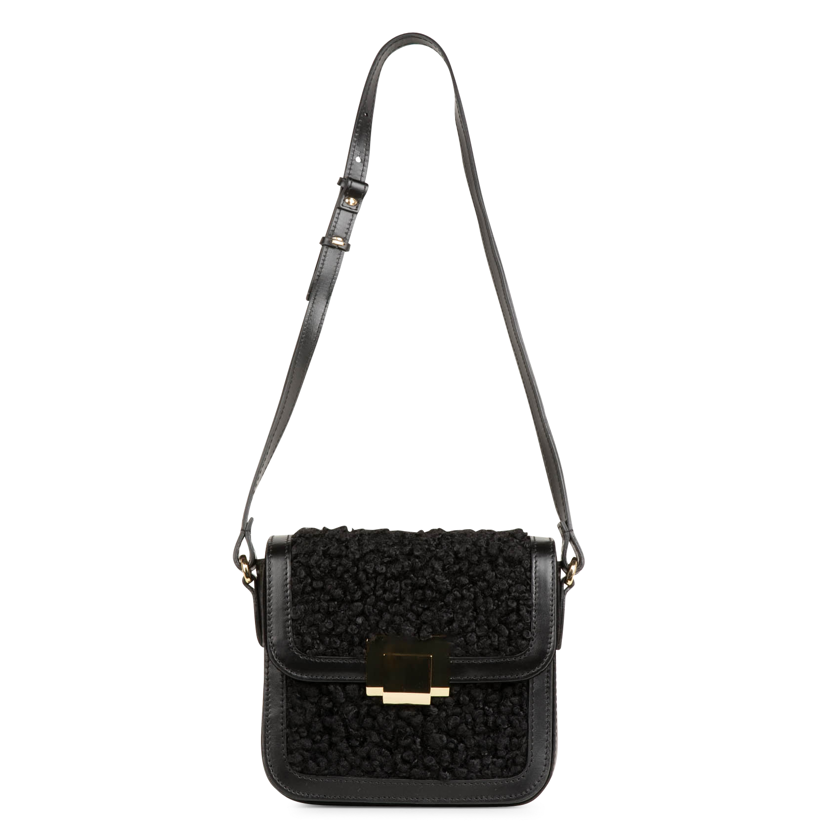 ELODA - Sac bandoulière en cuir | Noir