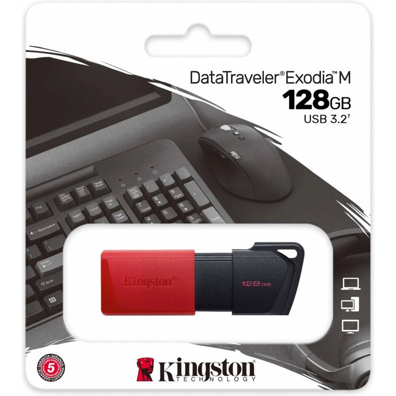Kingston clé USB DataTraveler Exodia 128 Go Usb 3.0 (Usb-A) Rouge