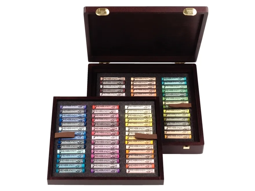 Rembrandt Soft pastel wooden box set Portrait Selection Professional | 90 whole pastels