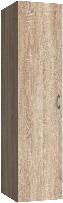 Lomadox Garderobenschrank Kleiderschrank 1-türig mit Kleiderstange, Eiche, B/H/T ca. 40/185/54 cm