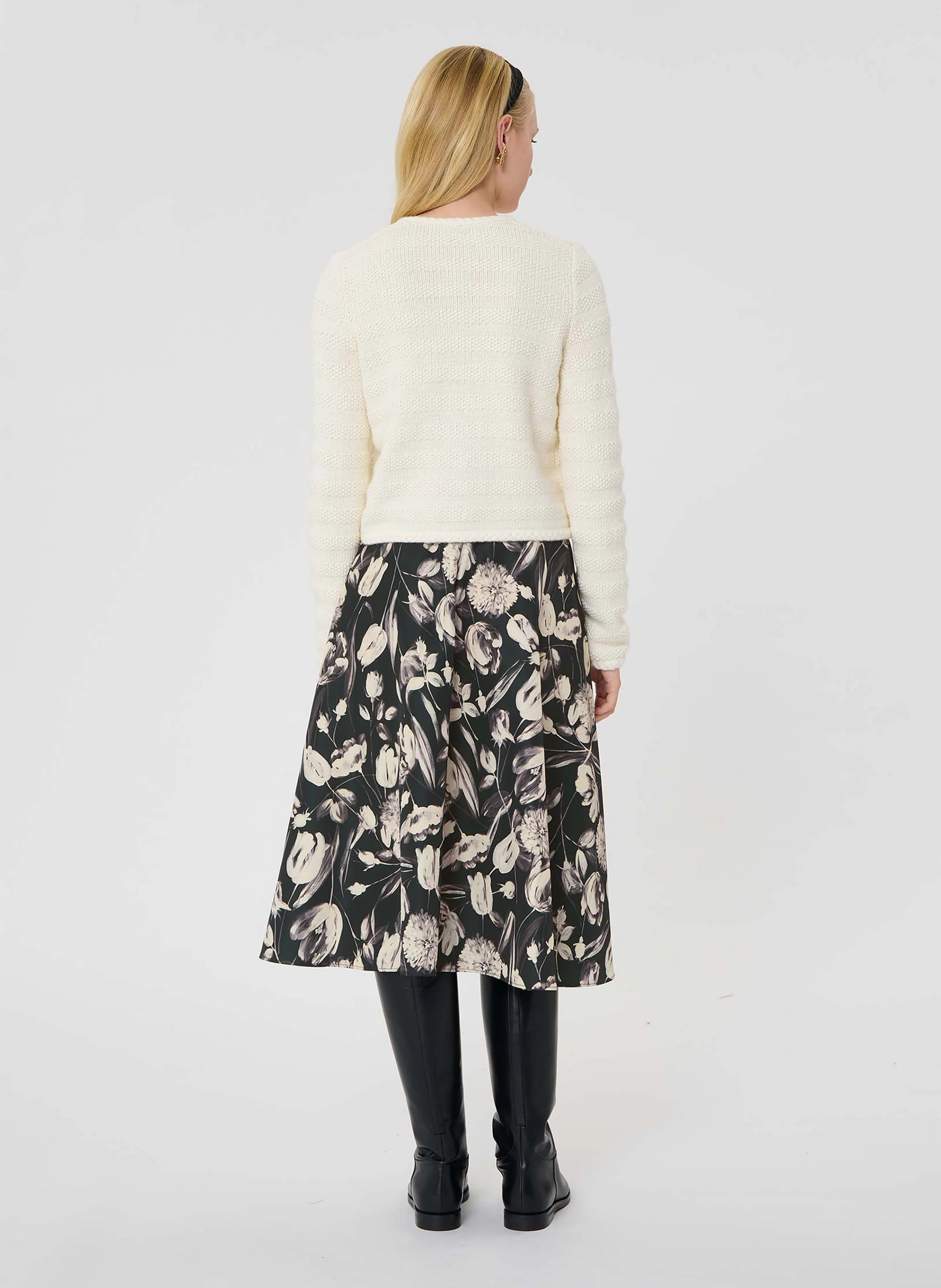 GIUDA - Cardigan court boutonné en maille| Beige