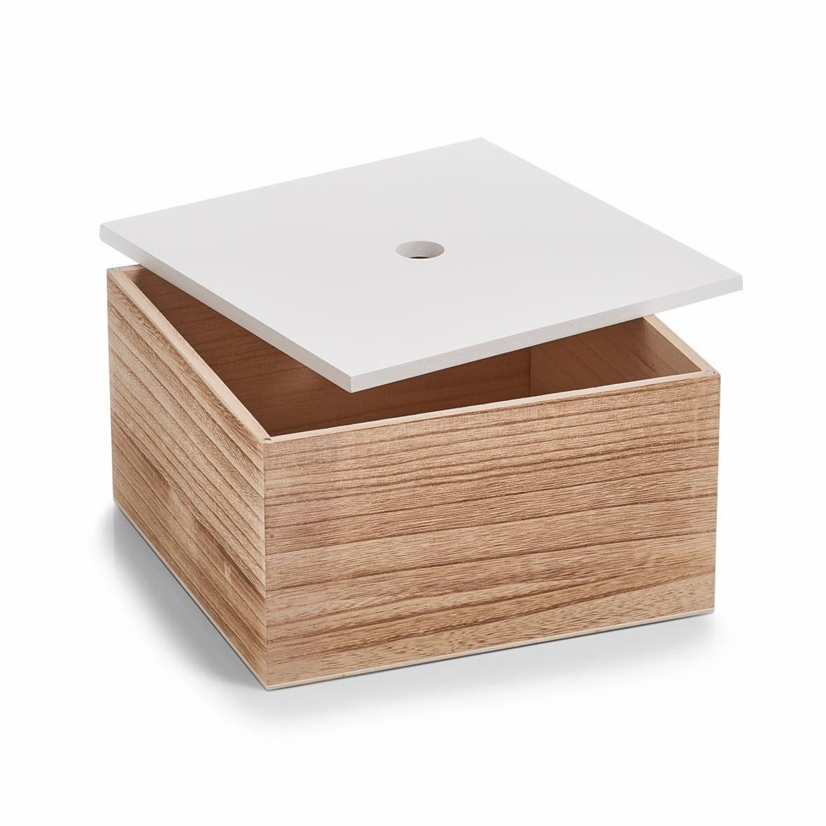 Zeller Present Aufbewahrungsbox 3er Set, Holz, weiss/natur