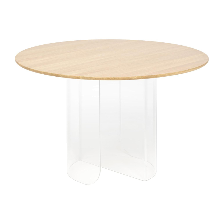 FÉST Plateau eettafel 120 transparant eiken blad