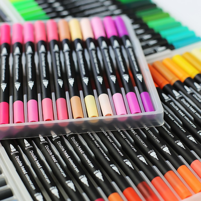 (48er Set) Künstler Doppelspitz Mal Filzstifte Dual Brush Pen Fineliner / Handlettering Stifte