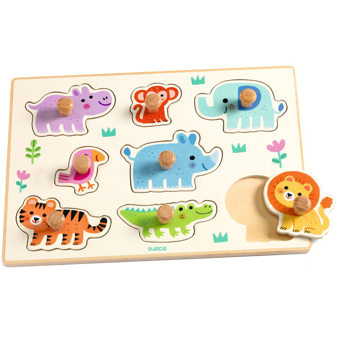 djeco knoppuzzel hippo'n'co - 8st