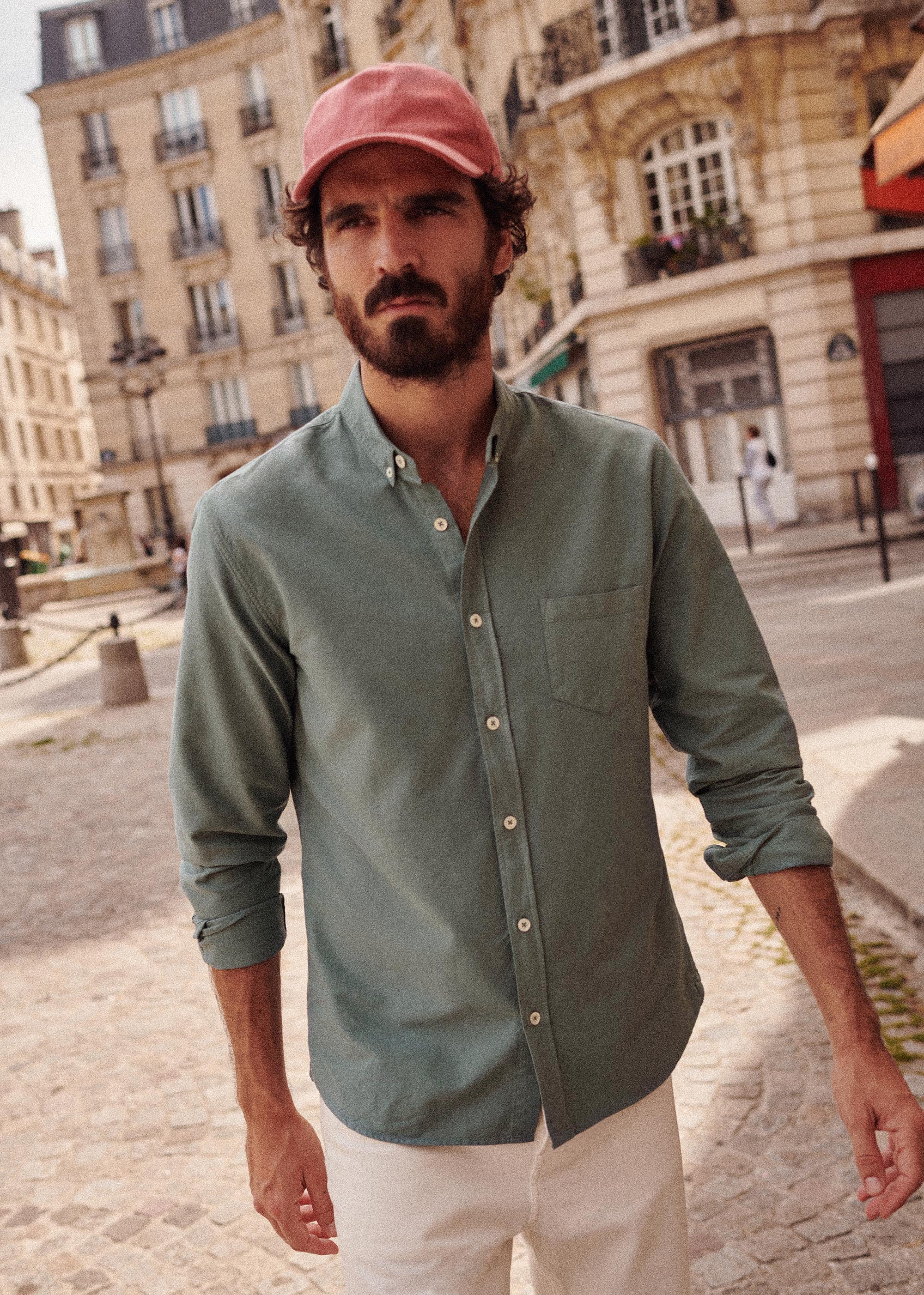 Chemise Charlie Oxford - Vert Argile - E-SHOP/CHEMISES & BLOUSES 5905313