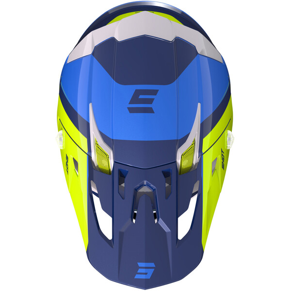 Shot - Casque Core Fast Bleu / Jaune fluo / Blanc brillant
