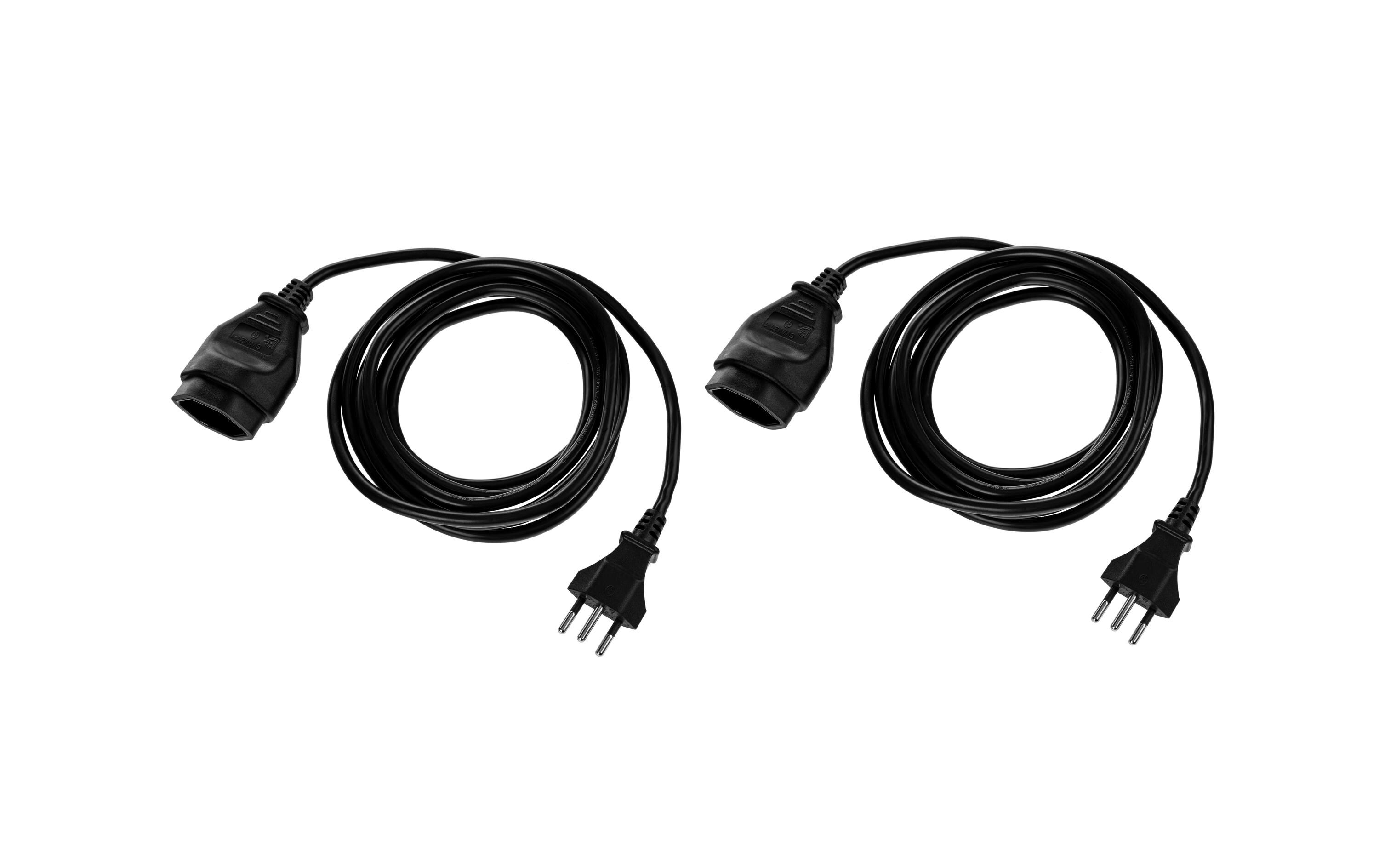 Verlängerungskabel T13-T12 3 m, 2 StückStromkabel H05 VV-F 3G1.00