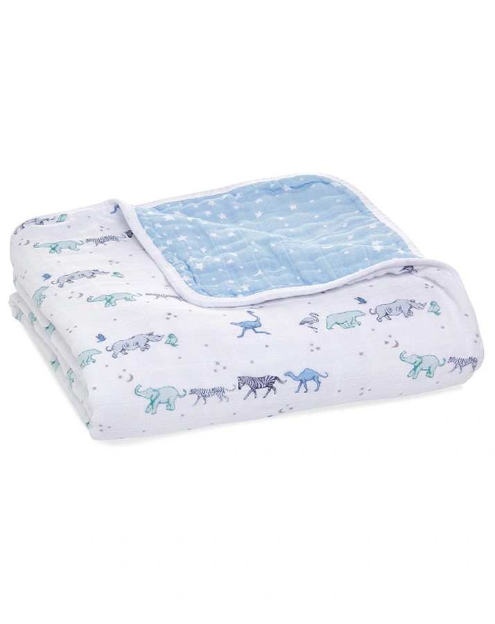 Schmusedecke DREAM BLANKET – RISING STAR (120x120) in blau/weiß