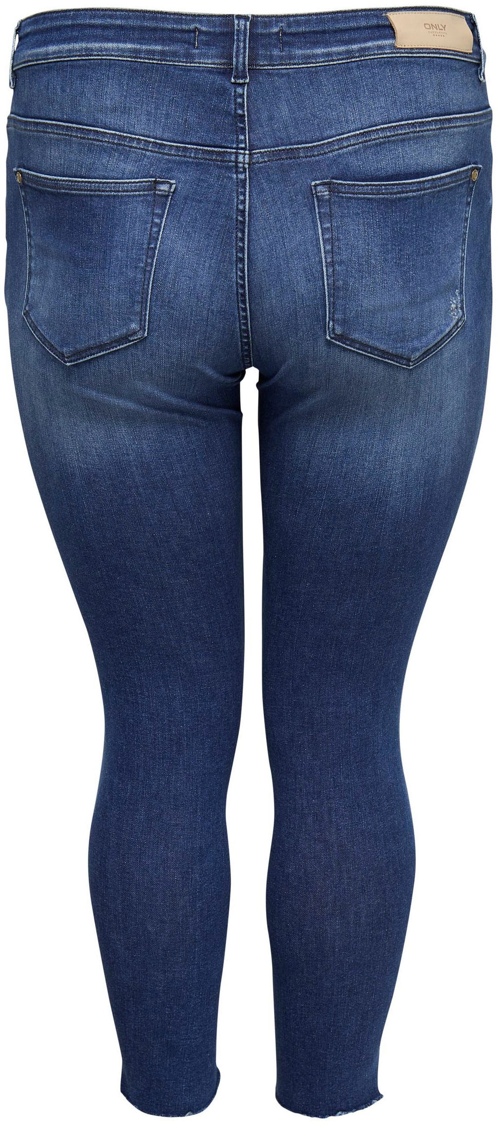 ONLY CARMAKOMA Skinny-fit-Jeans »CARWILLY REG SKINNY ANK JEANS«, mit Fransensaum