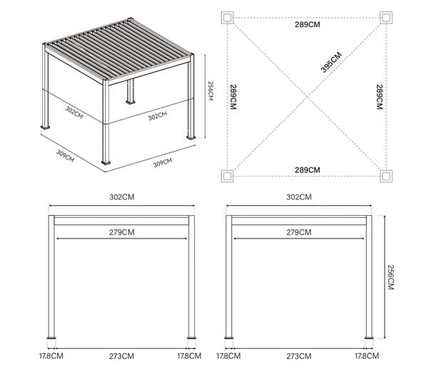 Weide Classic Pergola Alu-Stahl, ca.