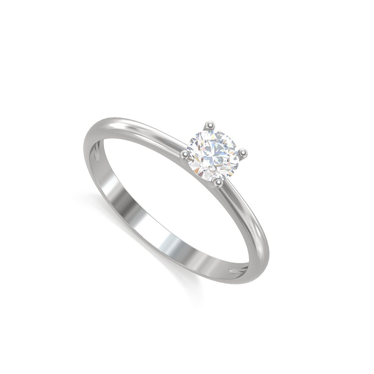 Bague ADEN Solitaire Or Blanc Diamants 1.59grs
