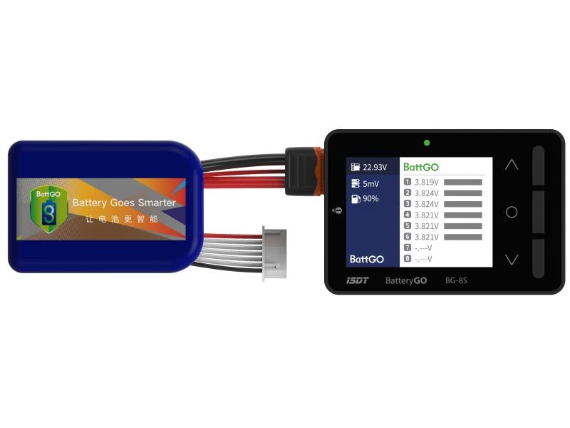 ISDT Akkutester BG-8S Smart Battery Checker LiPo Akkutester mit USB Ladefunktion für Mobilgeräte