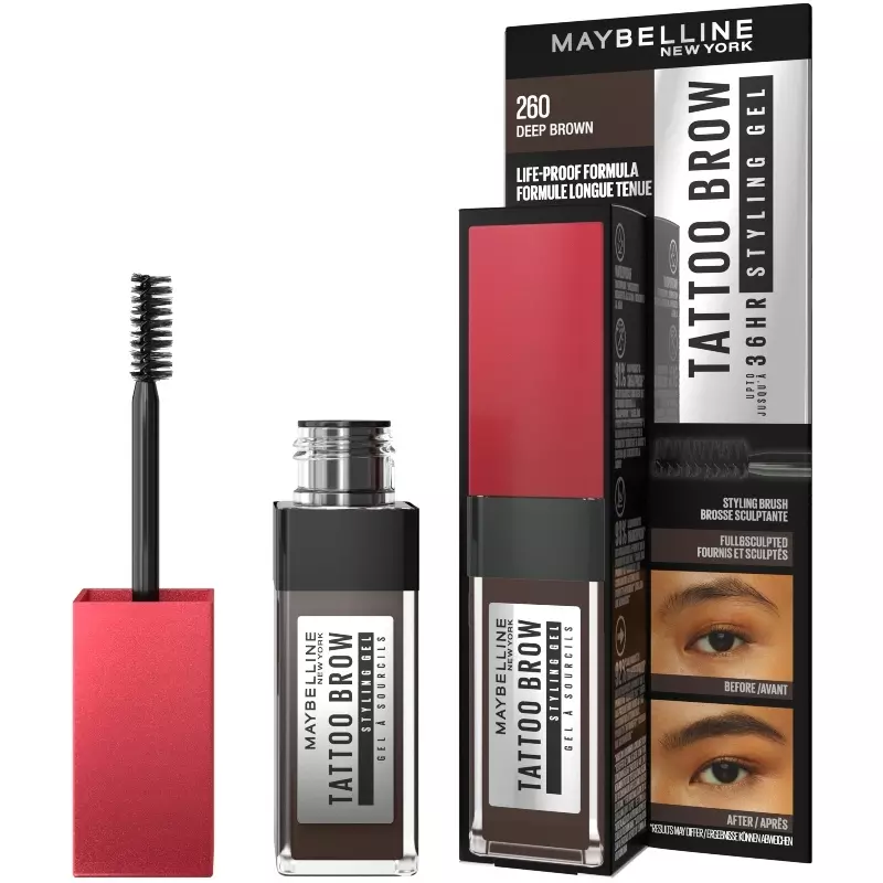Maybelline New York Tattoo Brow 36H Styling Gel 6 ml - 260 Deep Brown