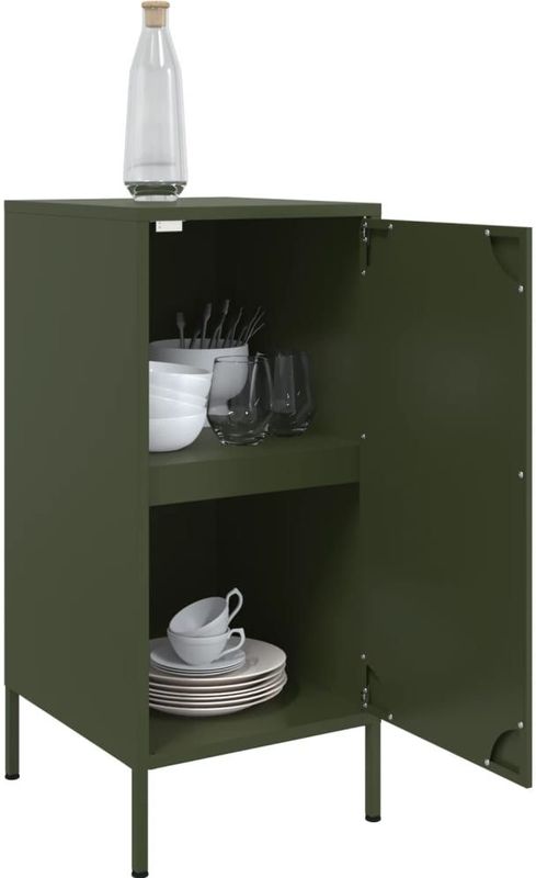 vidaXL - Dressoir - Olijfgroen - Staal - 36x39x79 cm