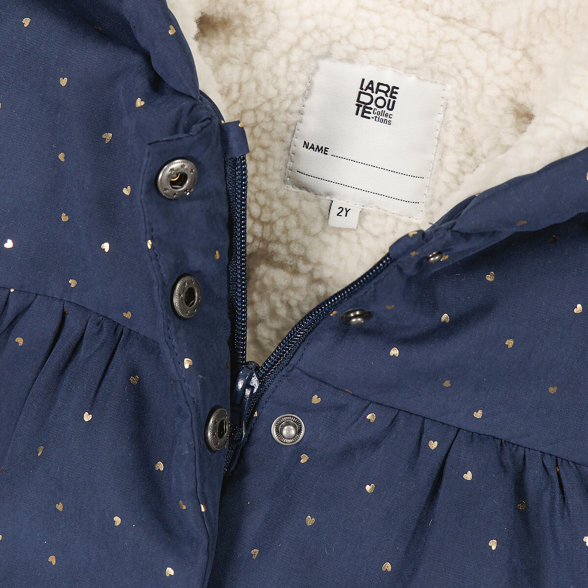 COLEÇÕES LA REDOUTE<br>Parka quente com capuz, estampa de coração