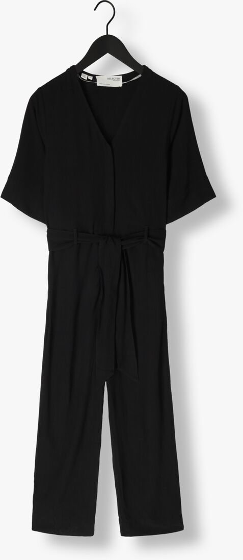 SELECTED FEMME zwarte selected femme jumpsuit slfviva 2/4 long linen jumpsuit