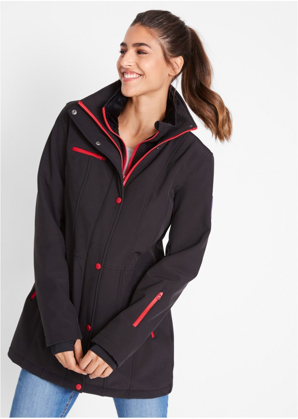 Veste longue softshell extensible