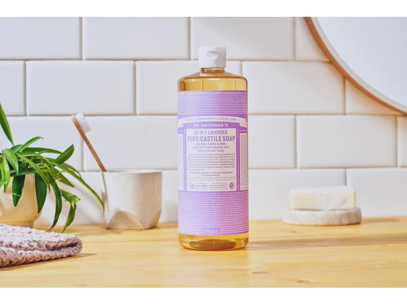 Dr.Bronner's Flüssigseife Lavendel 18-In-1 Nachfüllpack 945 Natürliche Fair Trade Pflegeseife mit biologischen Ölen und beruhigendem Lavendelduft