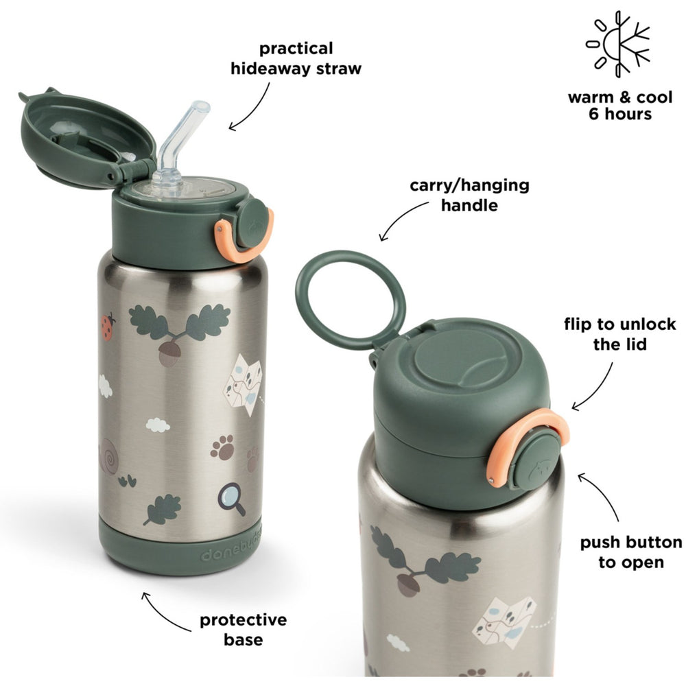 Køb DonebyDeer Green Tiny Trails Insulated Sugerør Flaske