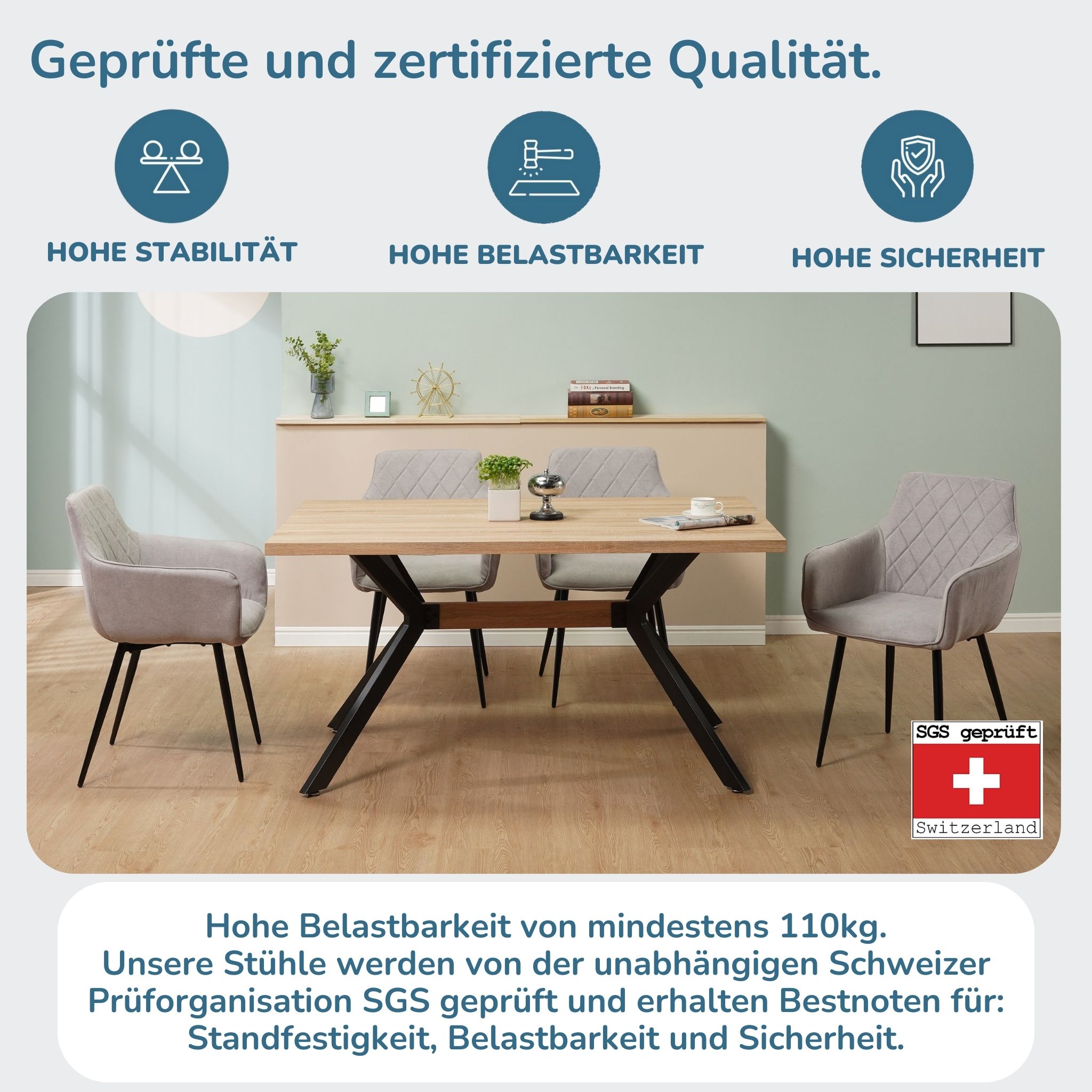 Albatros Esszimmerstuhl SILA, 2er Set, Beige
