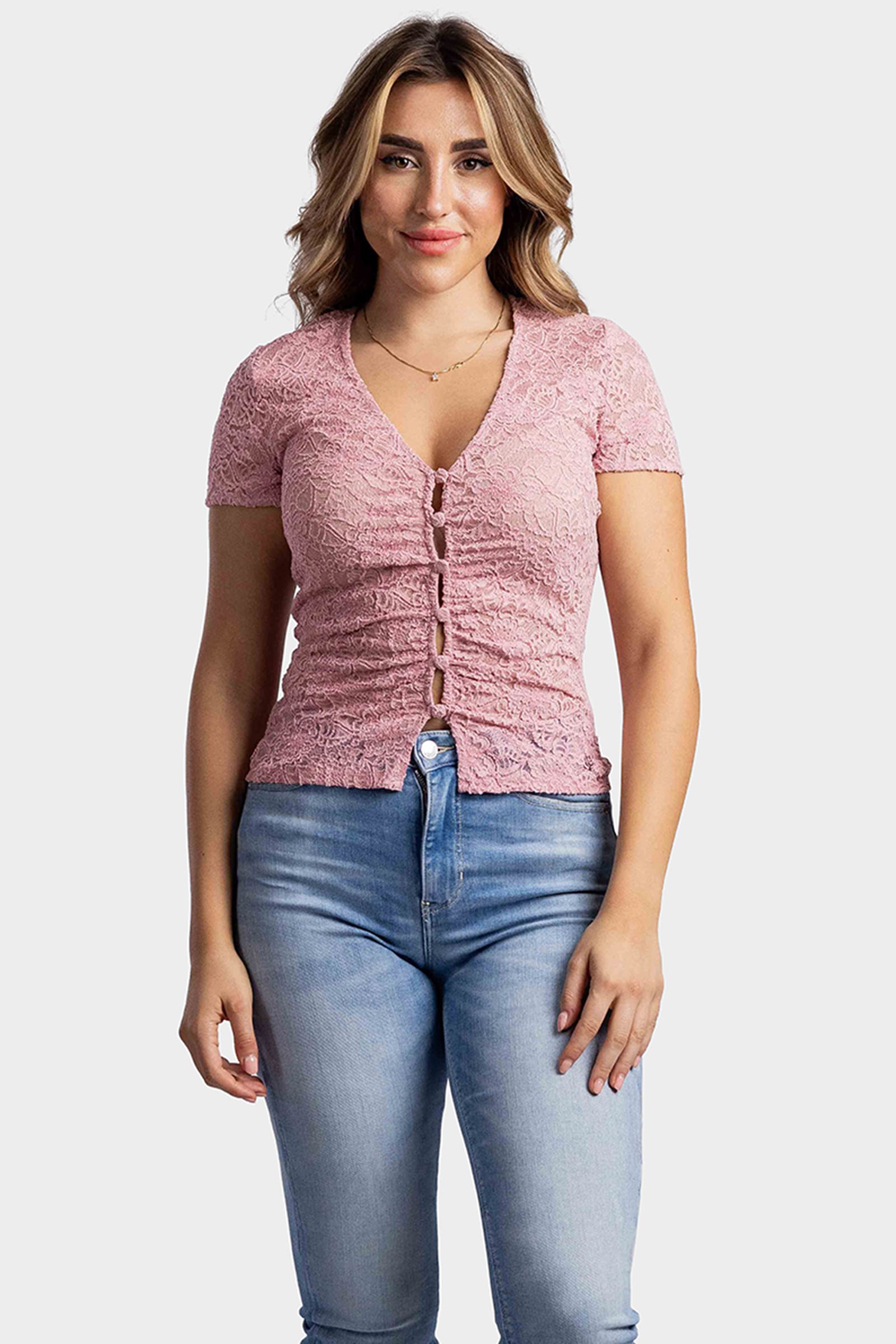 Guess Lace Top Dames Roze