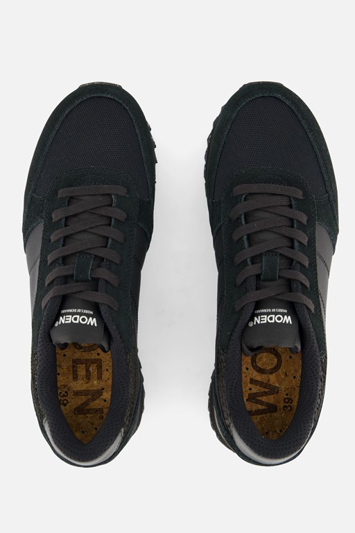 Woden Ronja Plateau Sneakers zwart Leer