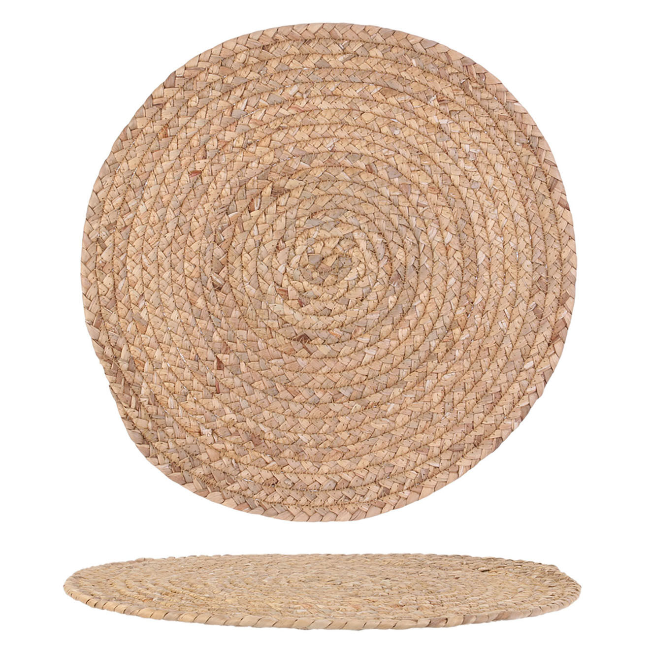 Home Deco Factory 4 Sets de table tressé sable - D.38 cm