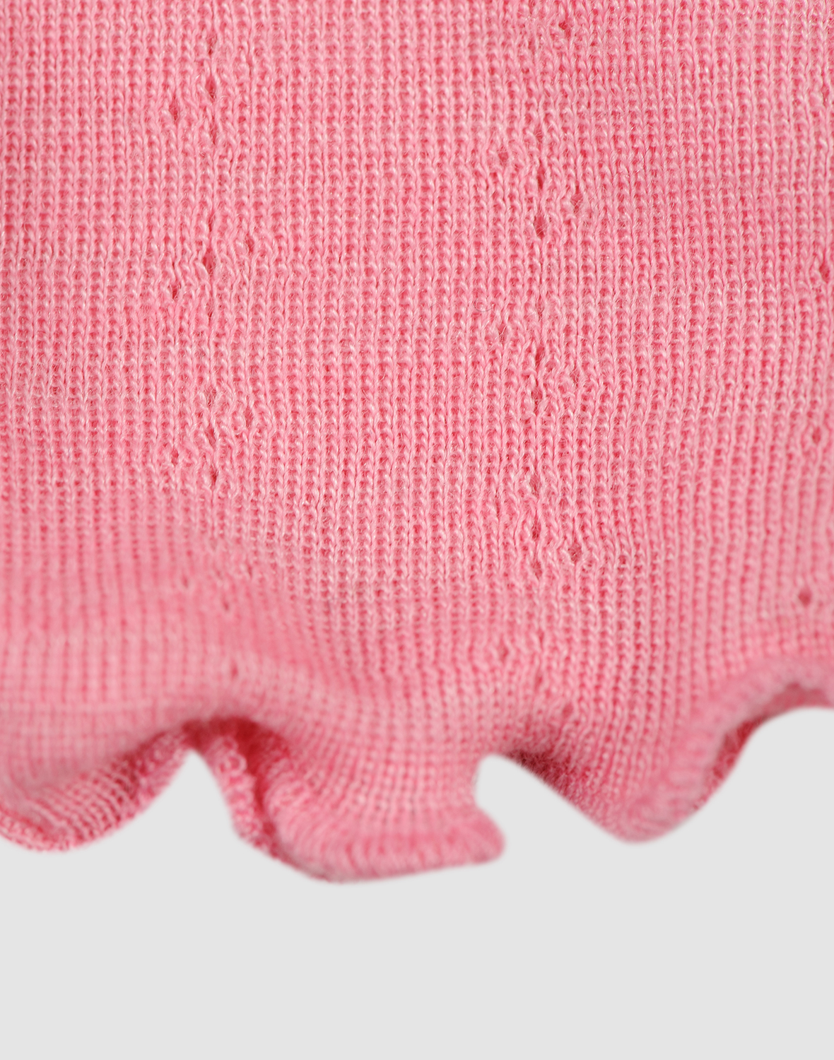 Pointelle romper met lange mouw van merinowol/zijde voor baby's