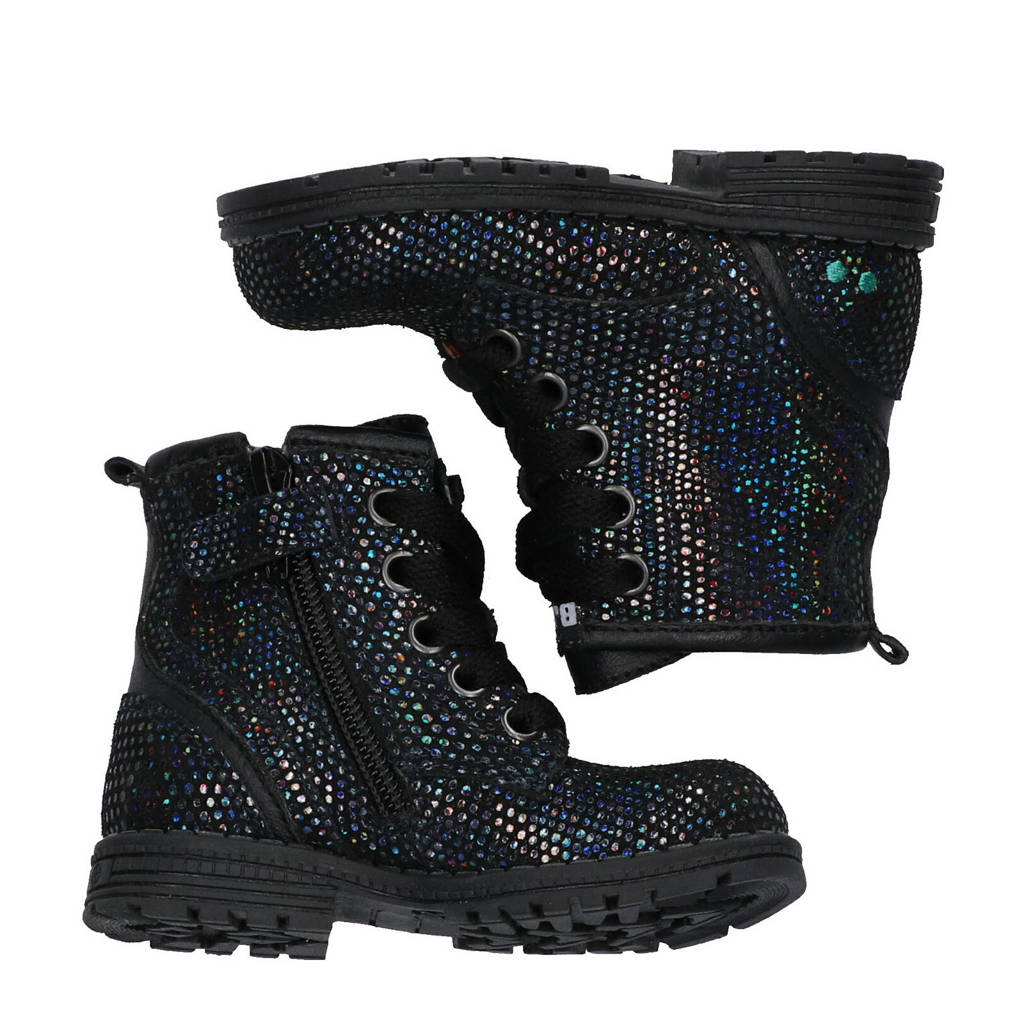 BunniesJR Tina Trotsleren veterboots zwart